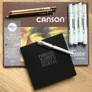I'm not a "real" artist - Canson paper pad, alcohol markers, sketchbook , pencils