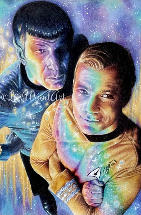 Captain Kirk and Spock Galactic Selfie - TOS fanart