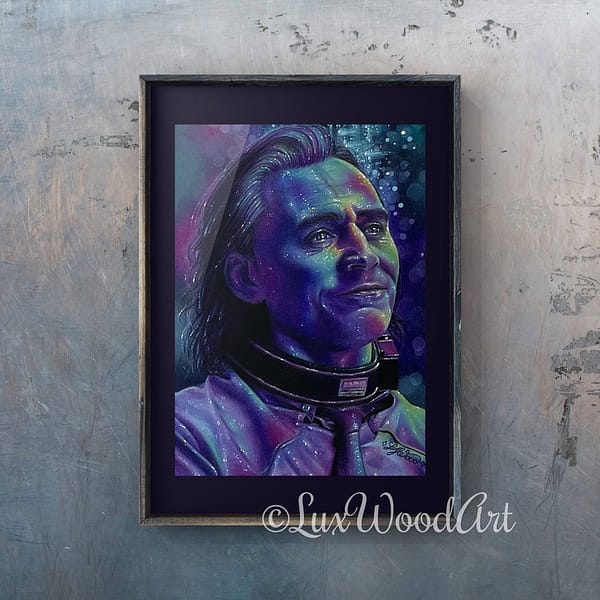 Loki dark flaire lights - Color pencil on toned tan paper, framed - Tom Hiddleston fanart