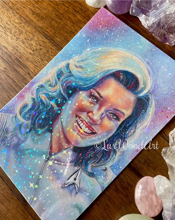 Una Chin Riley card with a holographic stars finish - Star Trek
