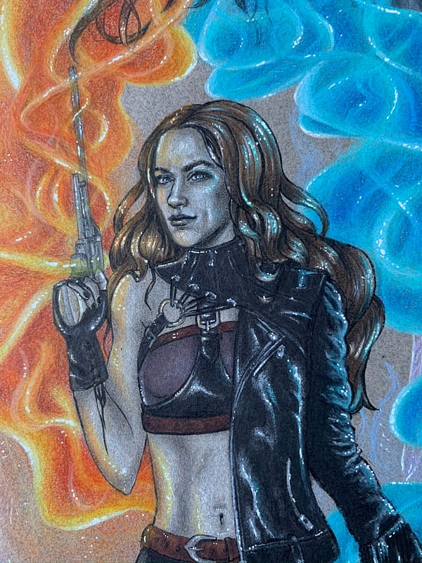 The end of times - closeup - Mixed media illustration on paper - Wynonna Earp fanart