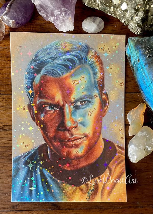 Captain Kirk 2 card with a holographic stars finish - Star Trek