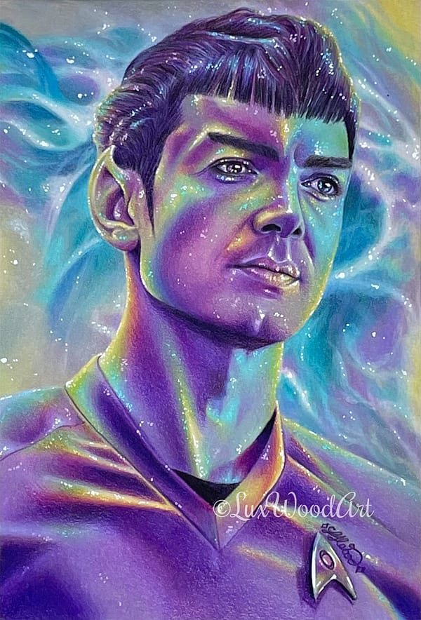 Ethan Spock galaxy 2 - rainbow colors - Strange New Worlds fanart