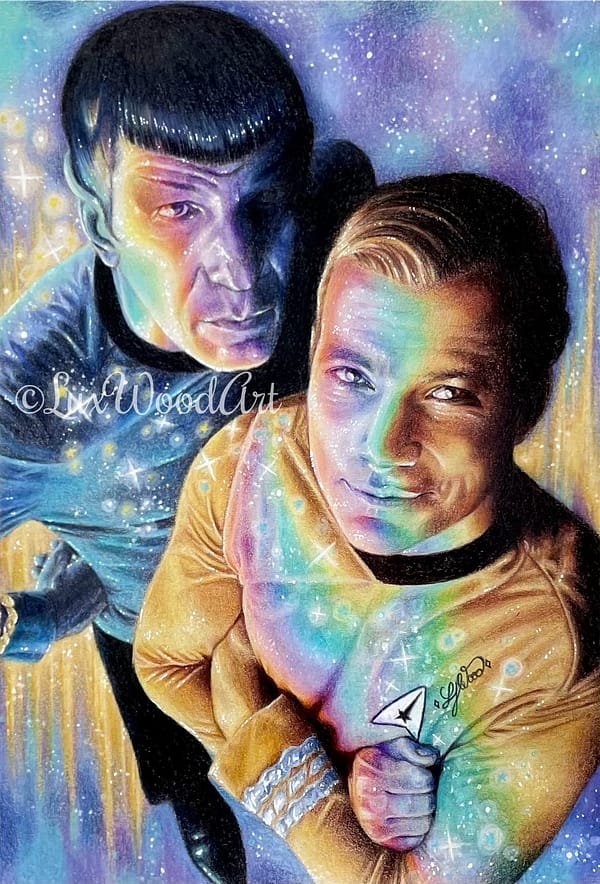 Captain Kirk and Spock Galactic Selfie - TOS fanart